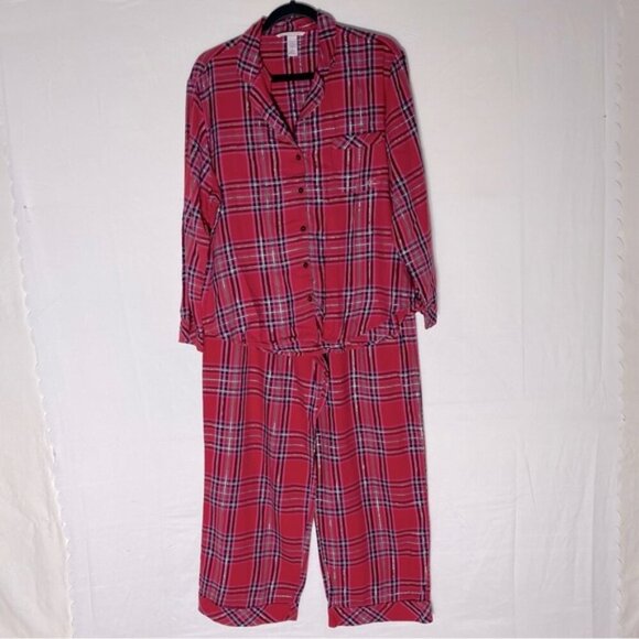 Victoria’s Secret Red Plaid Pajamas Set L - Picture 1 of 14